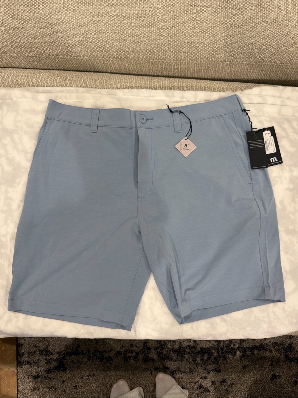 Men's Travis Matthew Light Blue Performance Stretch Shorts
